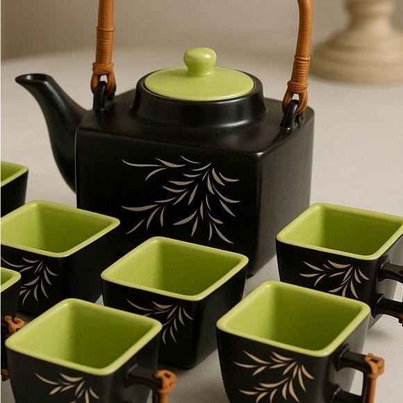 Other - Asian Black Ceramic Tea Set from Vietnam – 7-Piece Set. Like new.